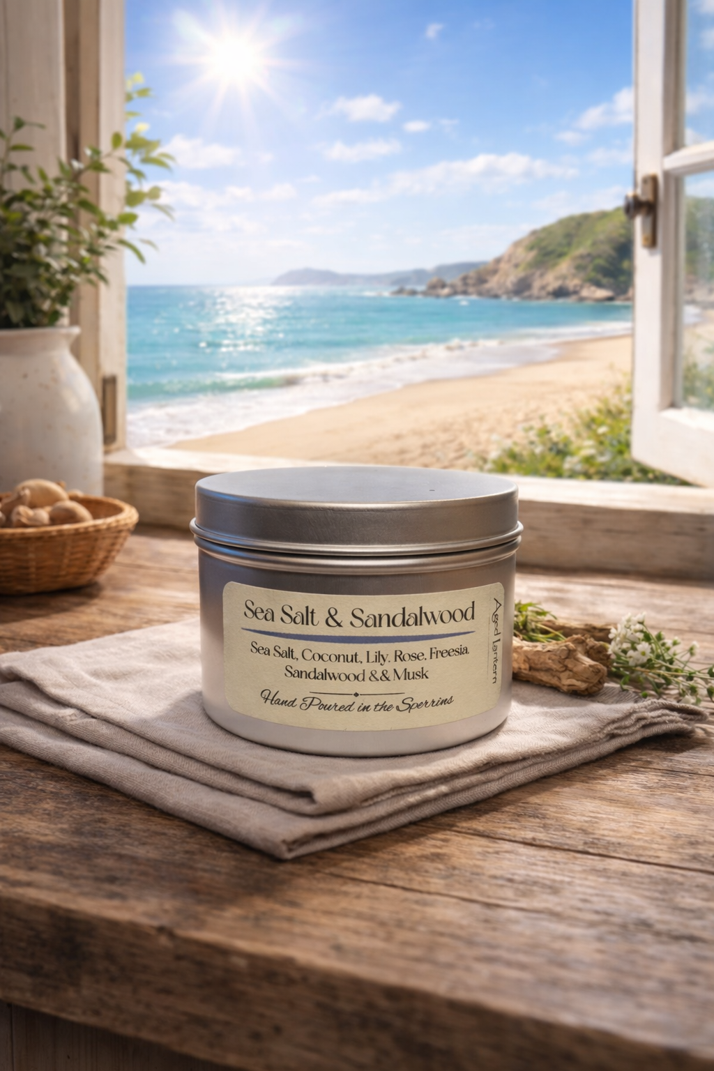 Sea Salt & Sandalwood Tin Candle (120g)